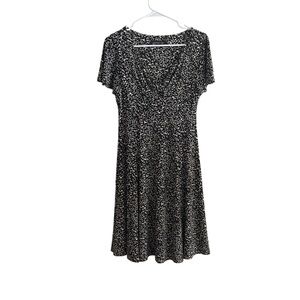 Jones New York Black and White Floral Print Dress